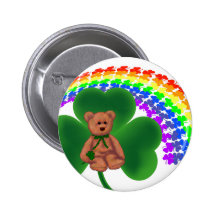 St Pats Bear and Rainbow Pin