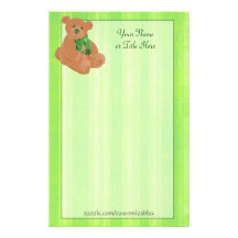 St. Pat's Day Bear Stationery