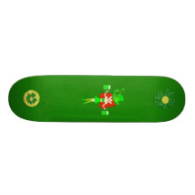 St Pat's Day Redhead Girl Leprechaun Custom Skate Board