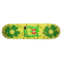St Pat's Day Redhead Girl Leprechaun Skateboard Decks
