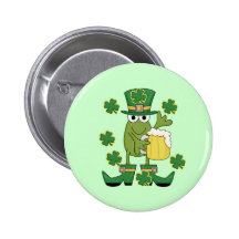 St. Pats Frog with Beer T-shirts and Gifts Pinback Button