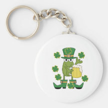 St. Pats Frog with Beer T-shirts and Gifts Keychain