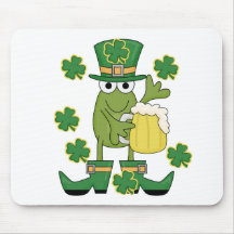 St. Pats Frog with Beer T-shirts and Gifts Mouse Pads