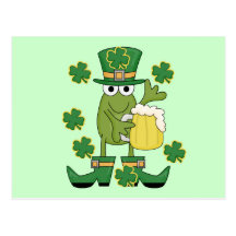 St. Pats Frog with Beer T-shirts and Gifts Post Card