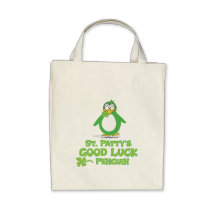 St Patty's Good Luck Penguin Tote Bags