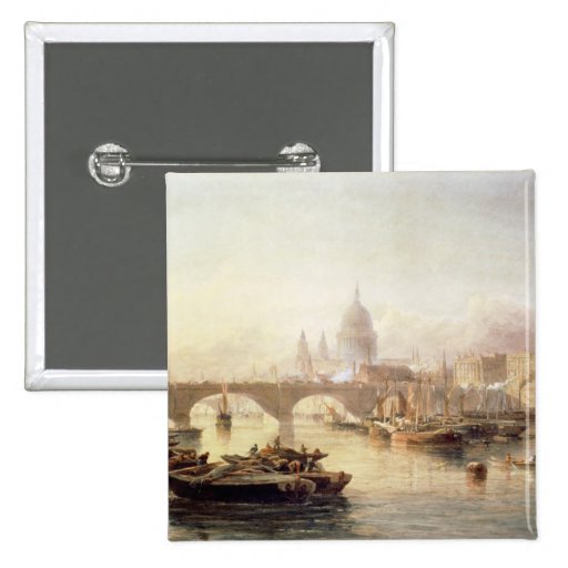 St. Paul's Cathedral and London Bridge Pinback Button
