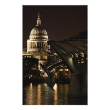 St Pauls Cathedral and the Millenium Bridge Photo Art