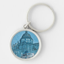 St Paul's Cathedral London Art Key Chain