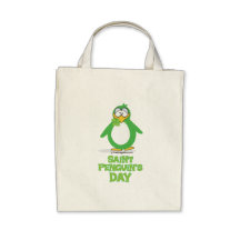 St Penguin's Day - green Canvas Bags