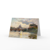 St Peter’s Rome From The Tiber Greeting Cards