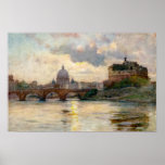 St Peter’s Rome From The Tiber Print