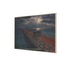 St. Petersburg, FL - Moonlit View of Gandy Gallery Wrap Canvas