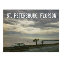 St. Petersburg Florida Retro Car 1969 Postcard