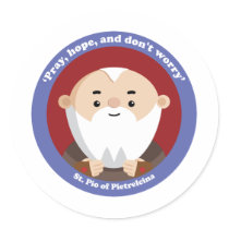 St Pio of Pietrelcina Stickers