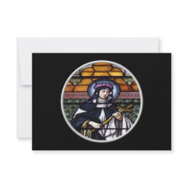 St. Rose of Lima -pray for us-stained glass window Personalized Invitations