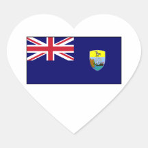 St Saint Helena Flag Heart Sticker