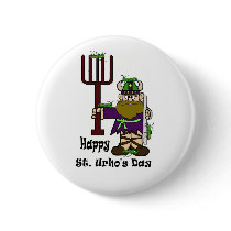 St. Urho with Lots of Grasshoppers Button