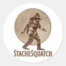 STACHESQUATCH I Moustache if you've Seen My Squatc Round Stickers