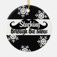 Staching through the snow christmas tree ornaments