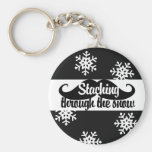 Staching through the snow keychain
