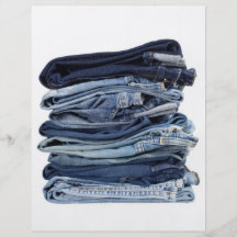 Stack of blue jeans full color flyer