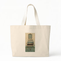 stack of books canvas bag
