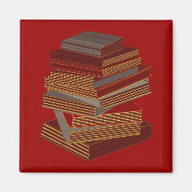 Stack Of Books - BrownGrey Fridge Magnet