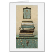 stack of books greeting card