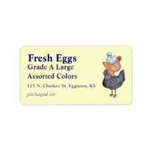 Stack of Chickens Egg Label