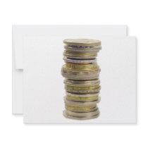 Stack of coins personalized invite