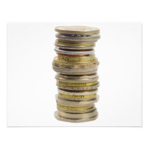 Stack of coins personalized invite