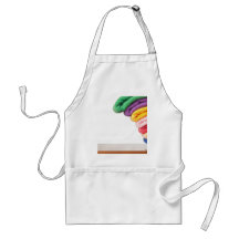 Stack of colourful microfiber towels toppling apron