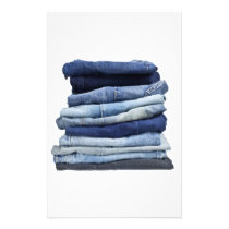 Stack of jeans stationery
