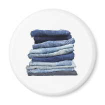 Stack of jeans fridge magnets