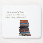 Stack of old books-with Quote Mouse Pad