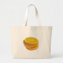 Stack of sliced oranges canvas bag