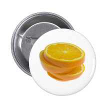 Stack of sliced oranges pinback button