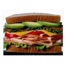 Stacked sandwich post card