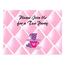 Stacking Teacups Tea Party Invitation Postcards