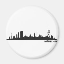 Stadt München - Skyline 1c Kühlschrankmagnete