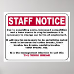 Staff Notice Poster posters