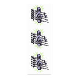staff treble cleft music note design bookmark business cards