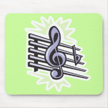 staff treble cleft music note design mouse mat
