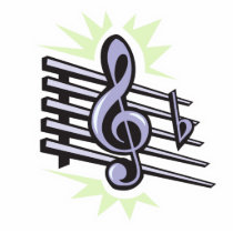 staff treble cleft music note design photo sculptures