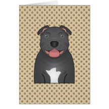 Staffordshire Bull Terrier Cartoon Card