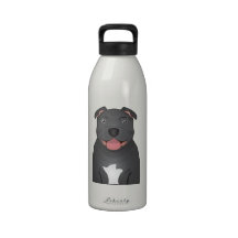 Staffordshire Bull Terrier Cartoon Reusable Water Bottles