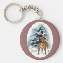 Staffordshire Bull Terrier Christmas Gifts Keychain