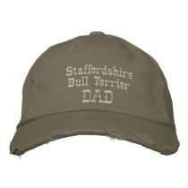 Staffordshire Bull Terrier Dad Gifts Embroidered Hats