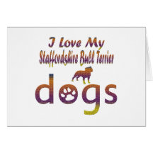 Staffordshire Bull Terrier designs Greeting Cards