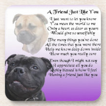Staffordshire Bull Terrier - Friend Poem Coaster